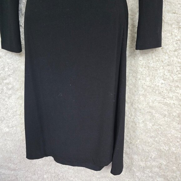 Norma Kamali Black M Long Sleeve Stretch Wrap Dress Career Office Minimalist - Picture 3 of 11